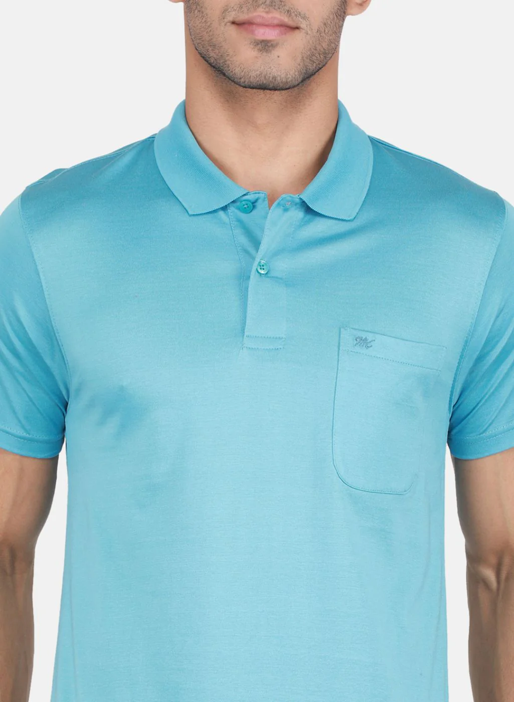 Men Blue Solid T-Shirt - Image 5