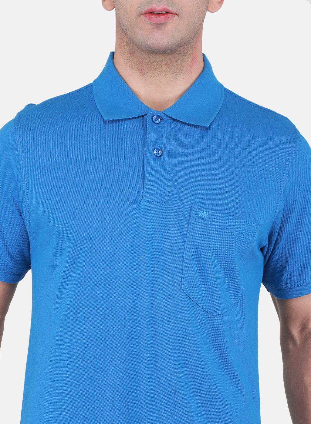 Men Blue Solid T-Shirt - Image 5