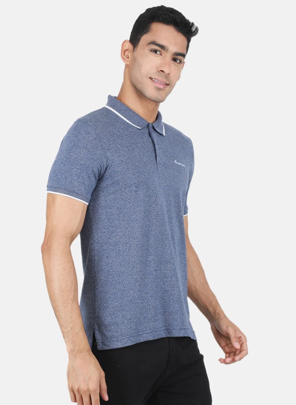 Men Blue Solid T-Shirt - Image 6