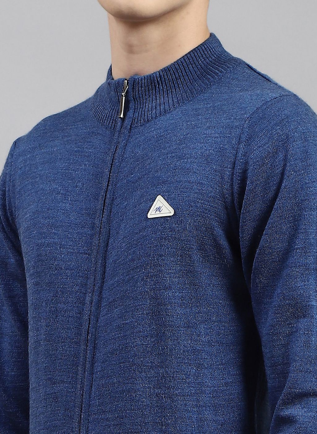 Men Blue Solid Wool blend Pullover - Image 6