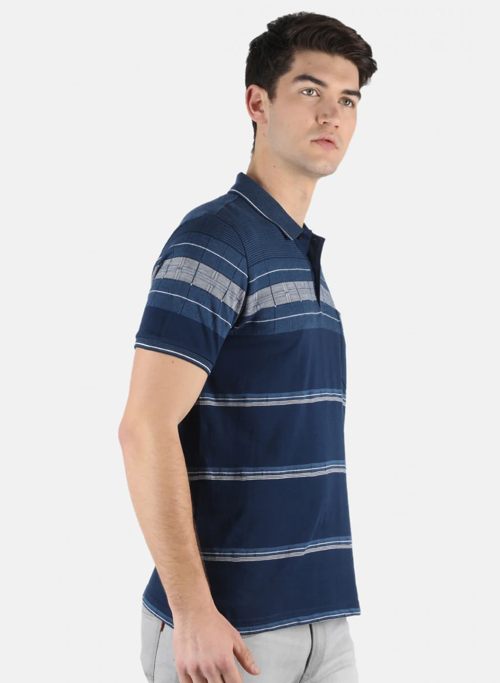 Men Blue Stripe T-Shirt - Image 6