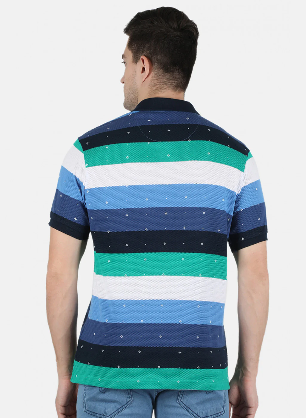 Men Blue Stripe T-Shirt - Image 2