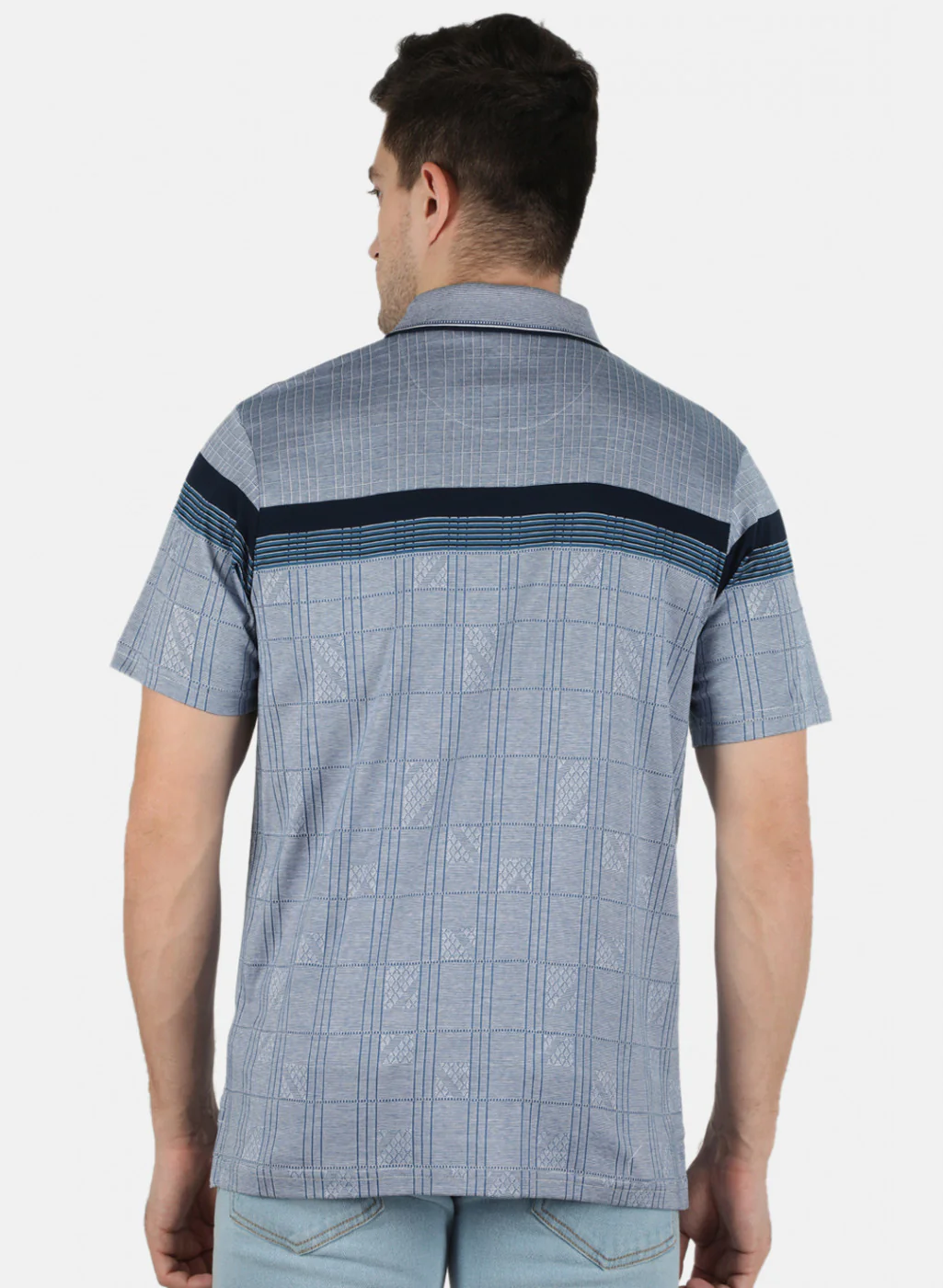 Men Blue Stripe T-Shirt - Image 2