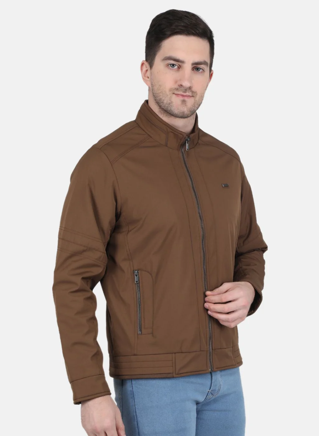 Men Brown Printed Jacket - Image 6