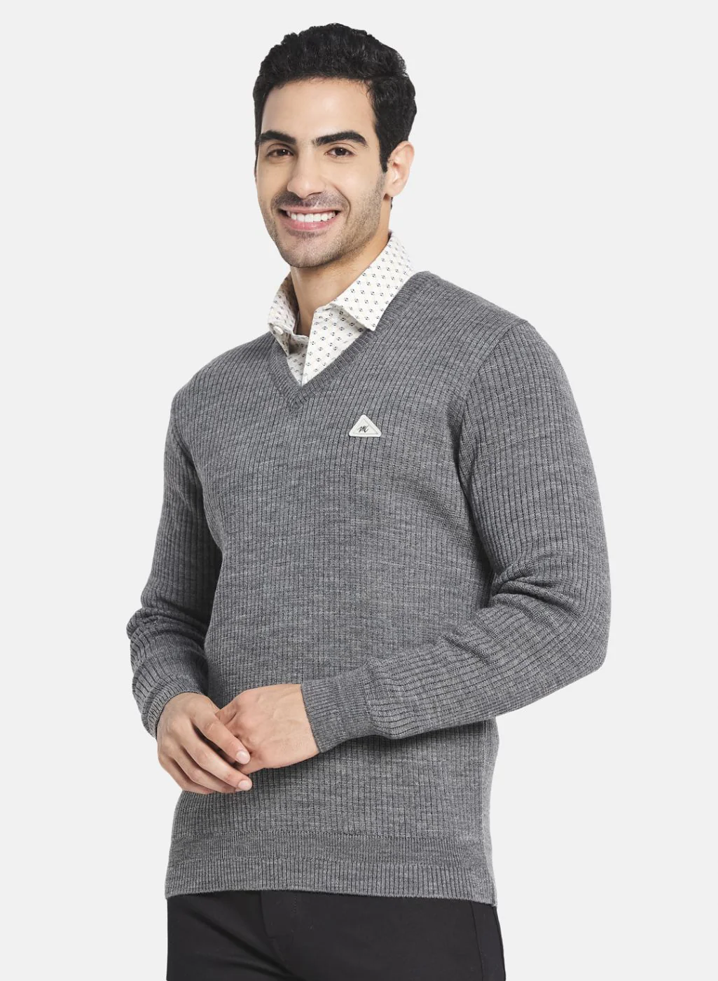 Men Brown Solid Sweater - Image 6