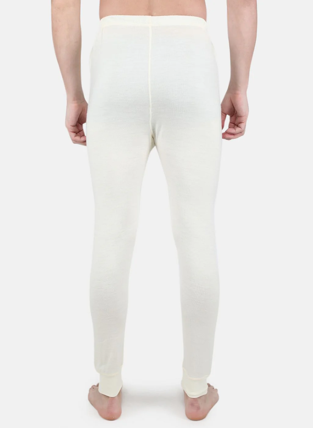 Men Cream Solid Thermal Lower - Image 3