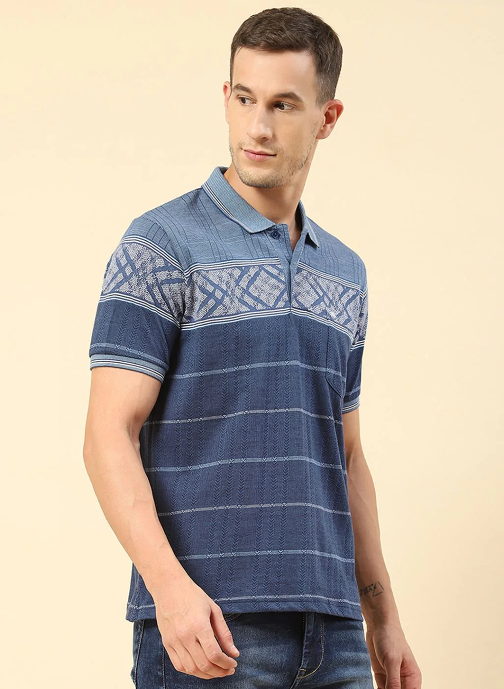 Men Denim Printed T-Shirt - Image 4