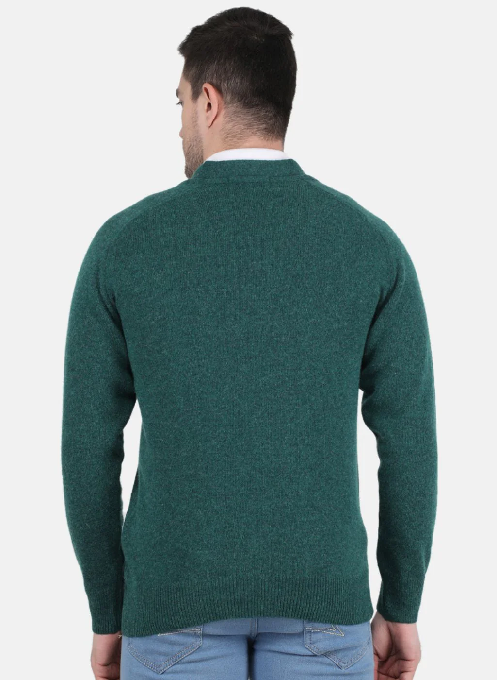 Men Green Solid Cardigan - Image 3