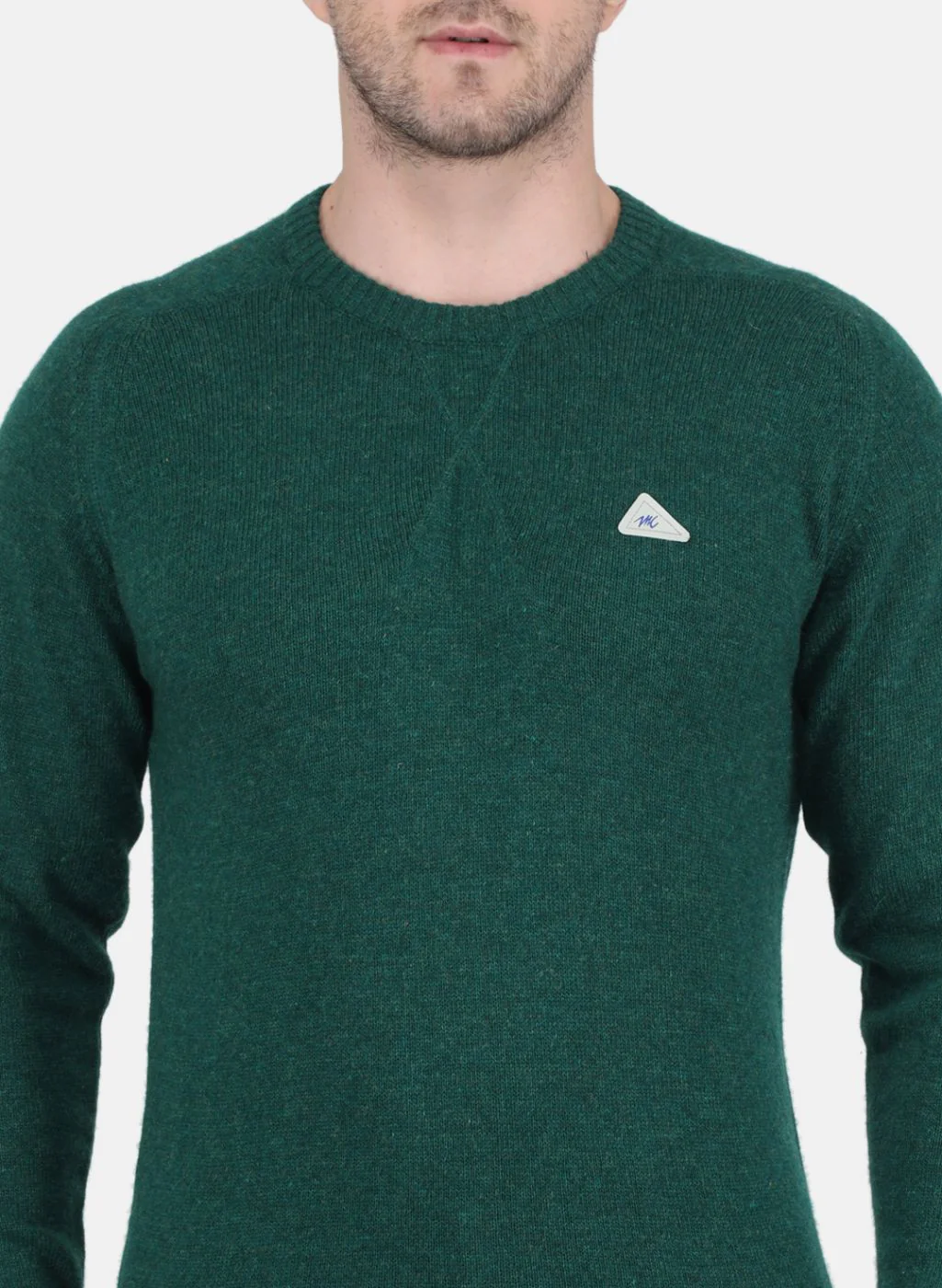 Men Green Solid Pullover - Image 5