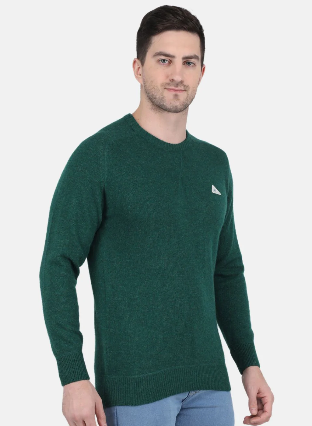 Men Green Solid Pullover - Image 6