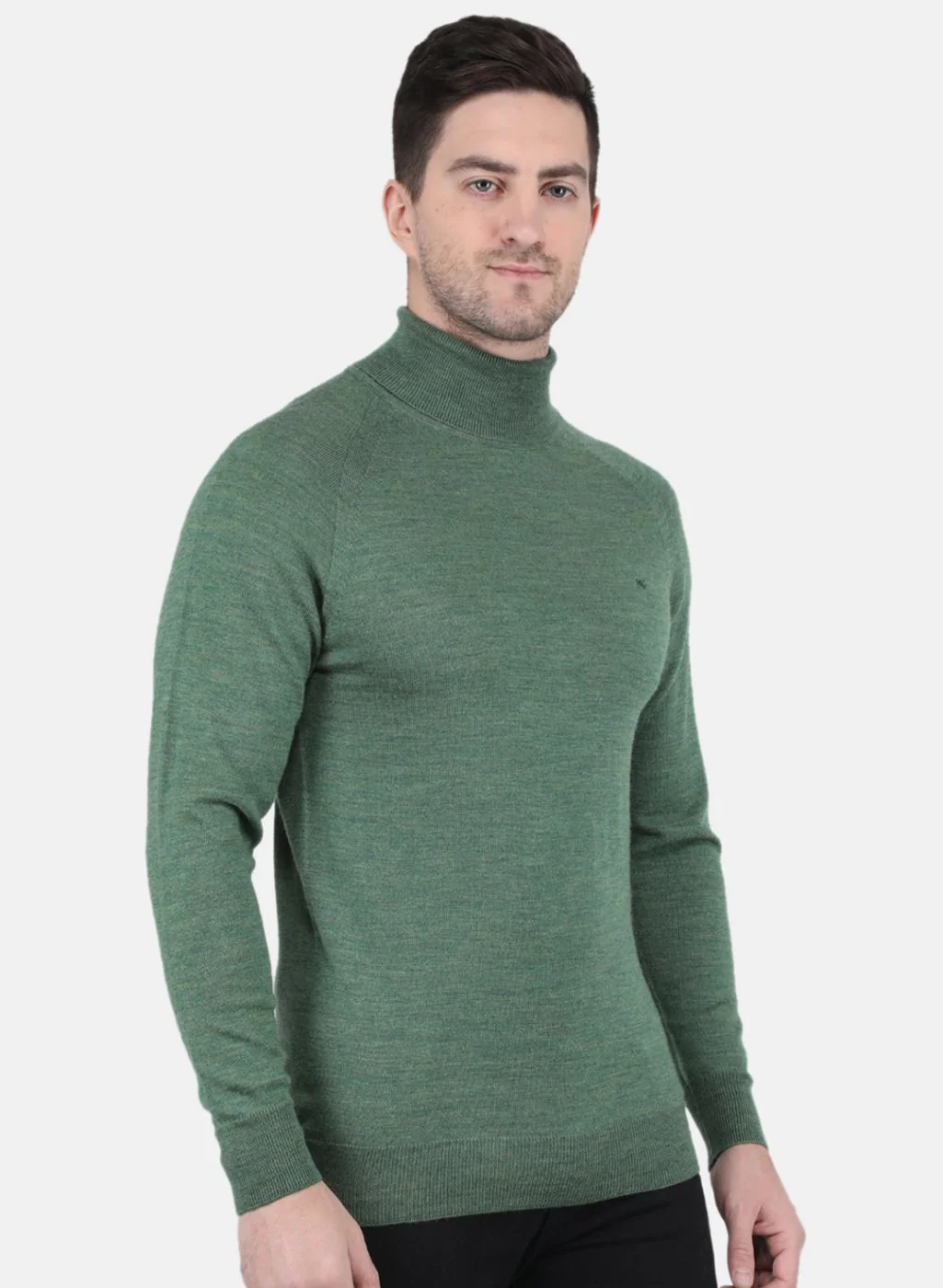 Men Green Solid Pullover - Image 6