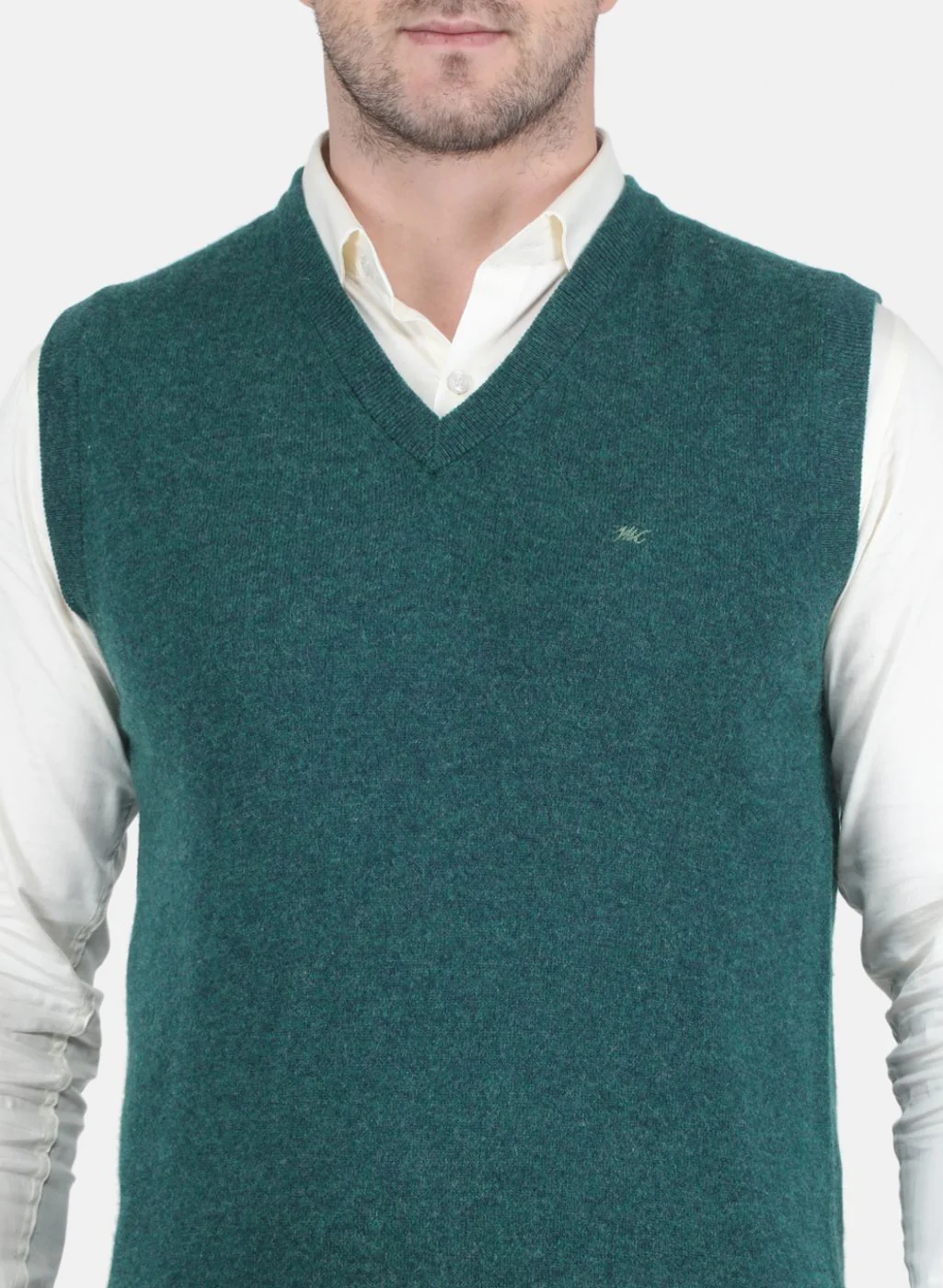 Men Green Solid Sweater - Image 5