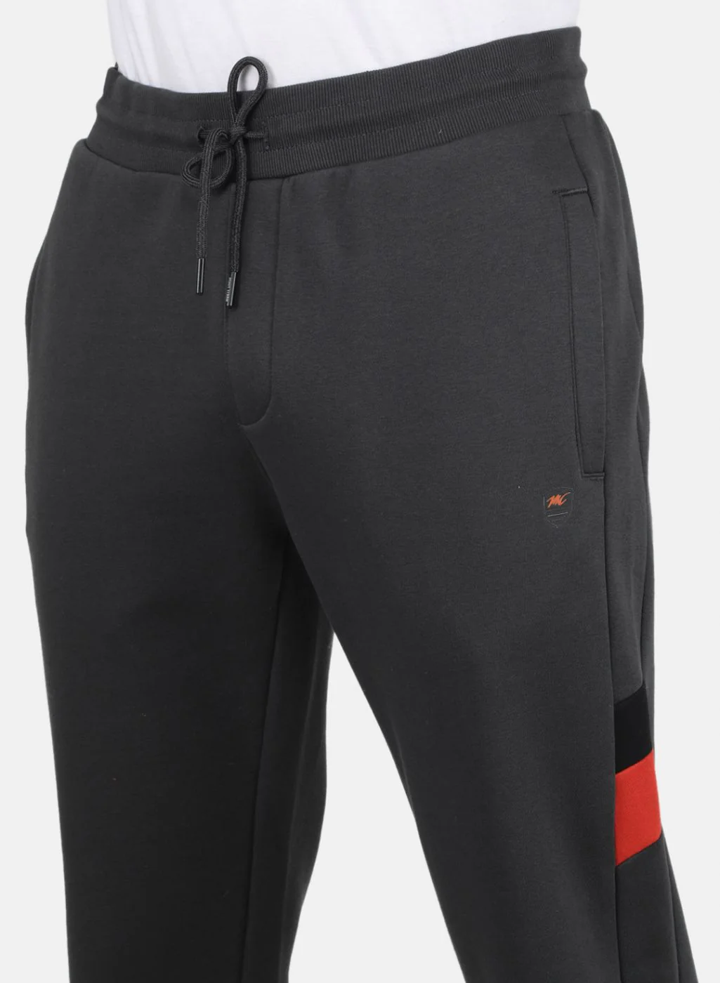Men Grey & Orange Solid Tracksuit - Image 6