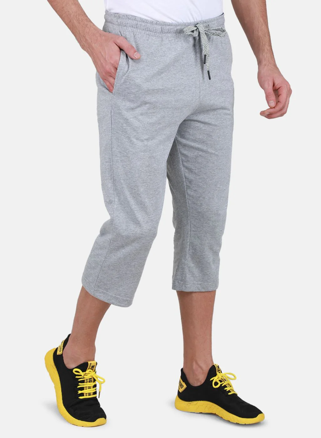 Men Grey Solid Capri - Image 6