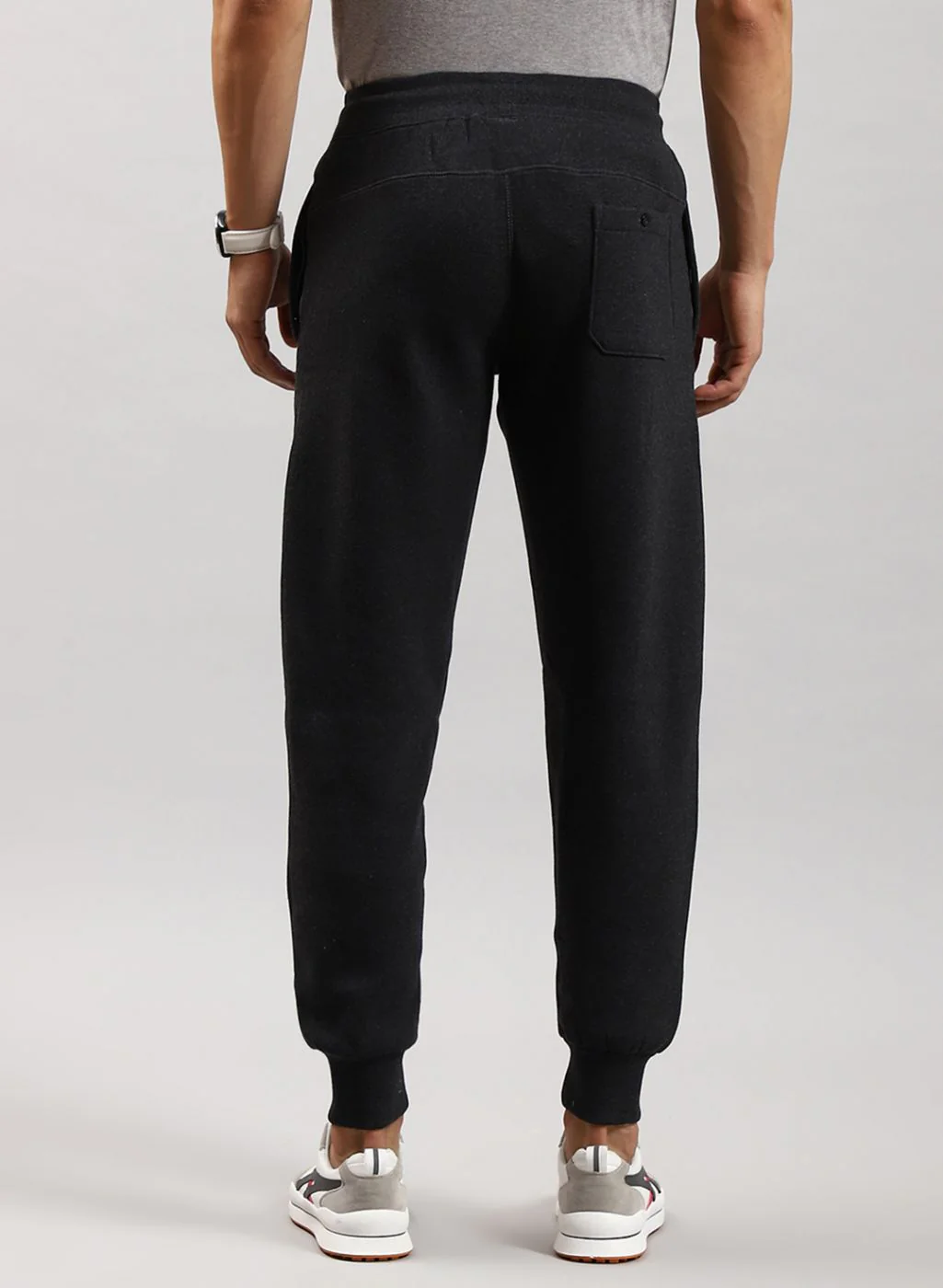 Men Grey Solid Cotton Blend Winter Lower - Image 5