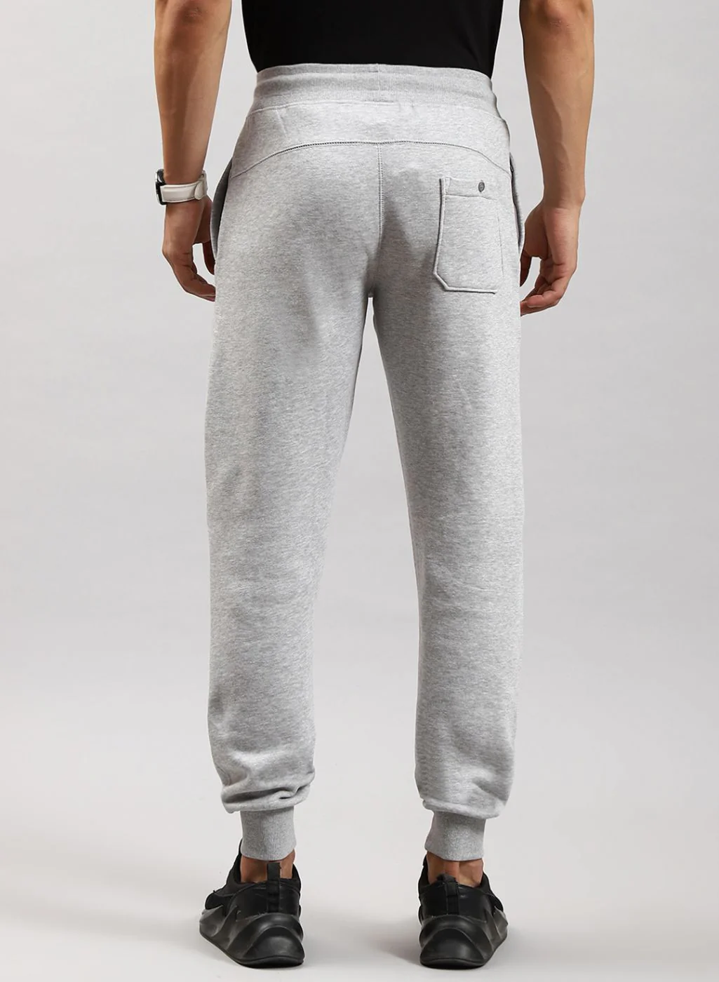 Men Grey Solid Cotton Blend Winter Lower - Image 5
