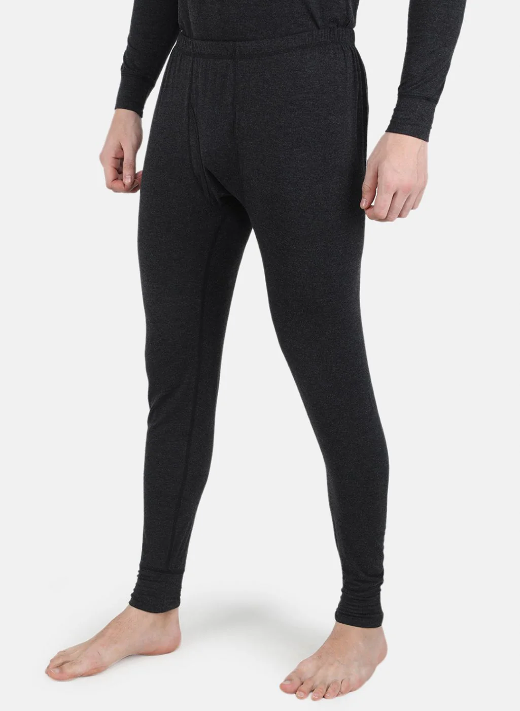 Men Grey Solid Thermal Lower - Image 2
