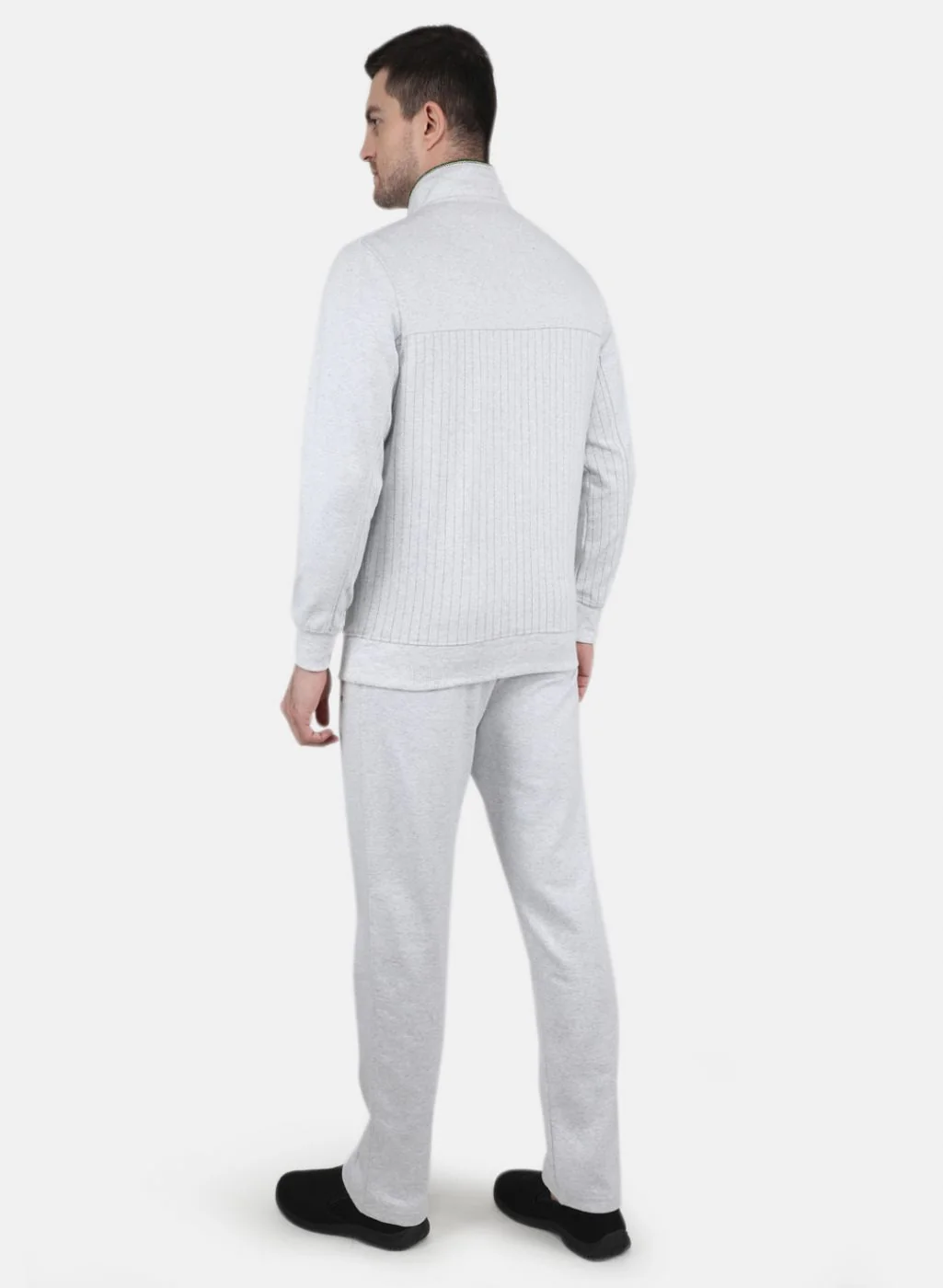 Men Grey Solid Tracksuit - Image 3