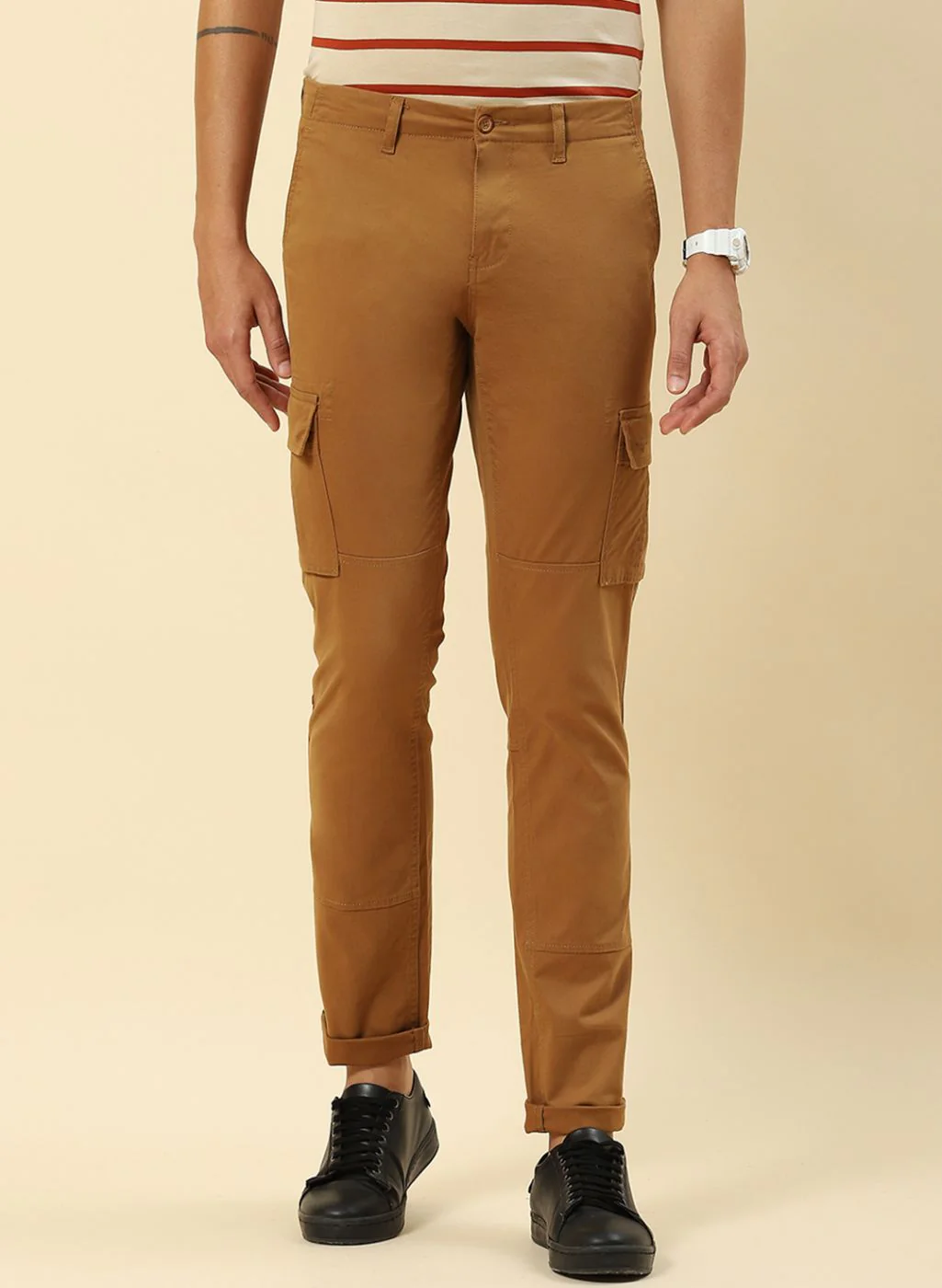 Men Khaki Regular Fit Trouser - Image 2