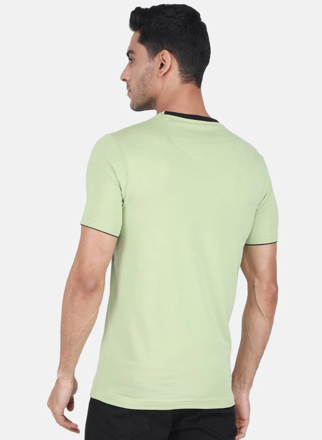 Men Light Green Printed T-Shirt - Image 3