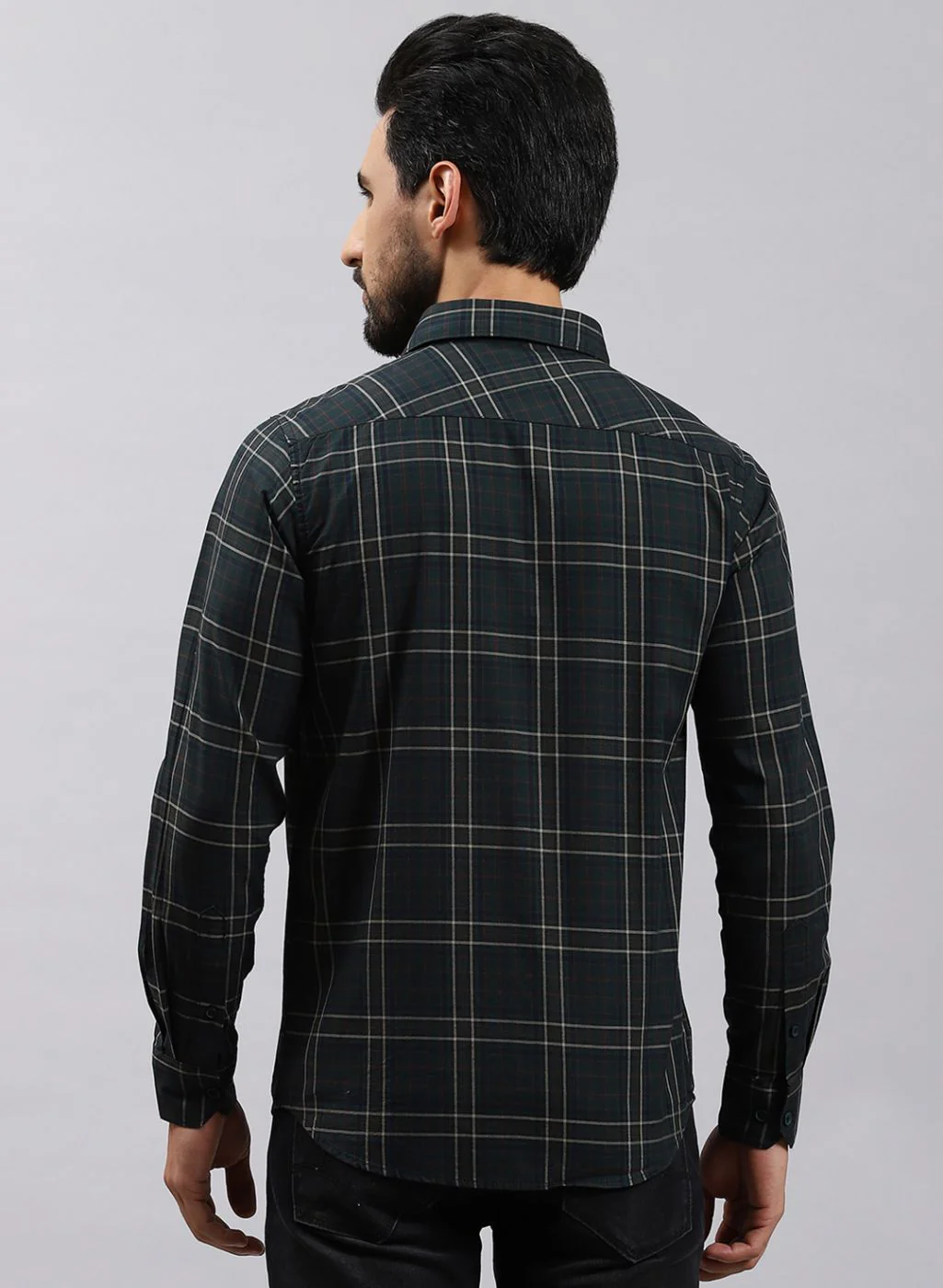 Men Maroon Check Pure Cotton Shirt - Image 5