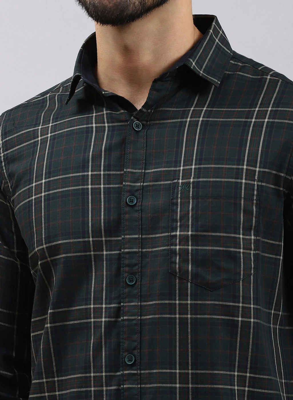 Men Maroon Check Pure Cotton Shirt - Image 6