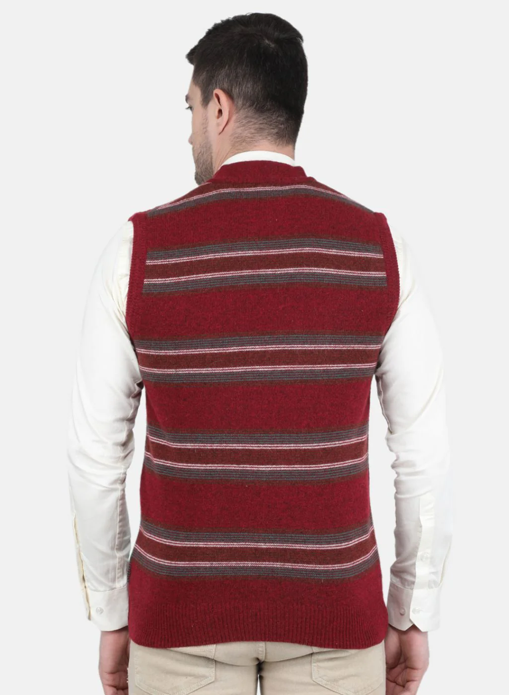 Men Maroon Printed Cardigan - Image 3