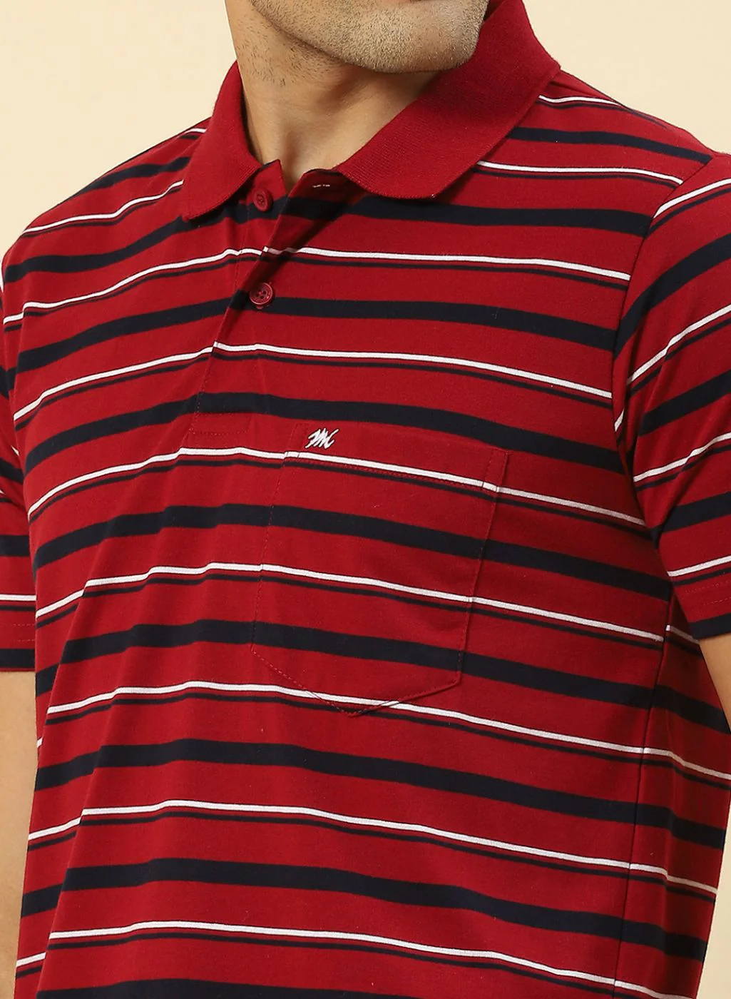 Men Maroon Stripe T-Shirt - Image 6