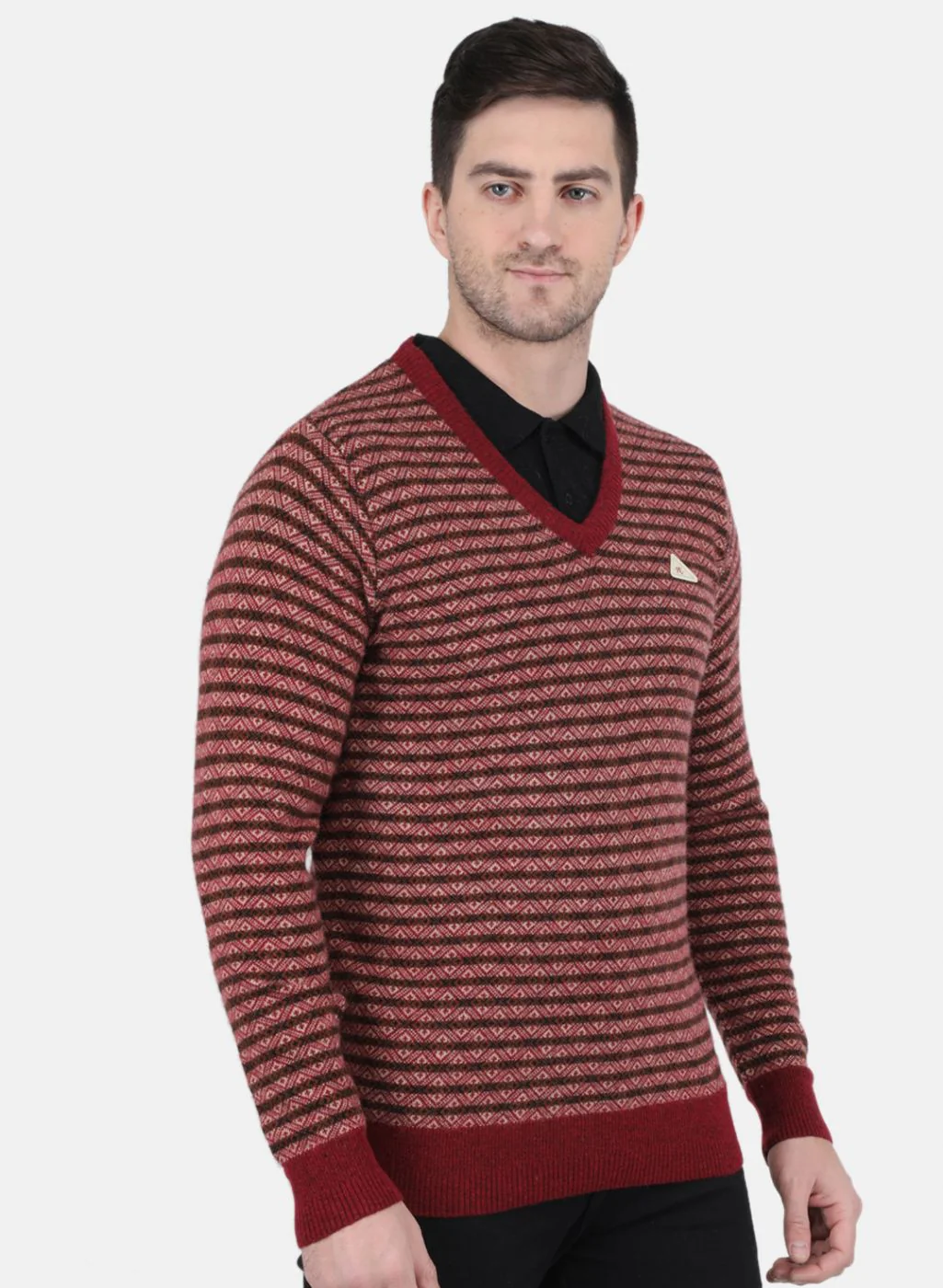 Men Multicolor Self Design Pullover - Image 6