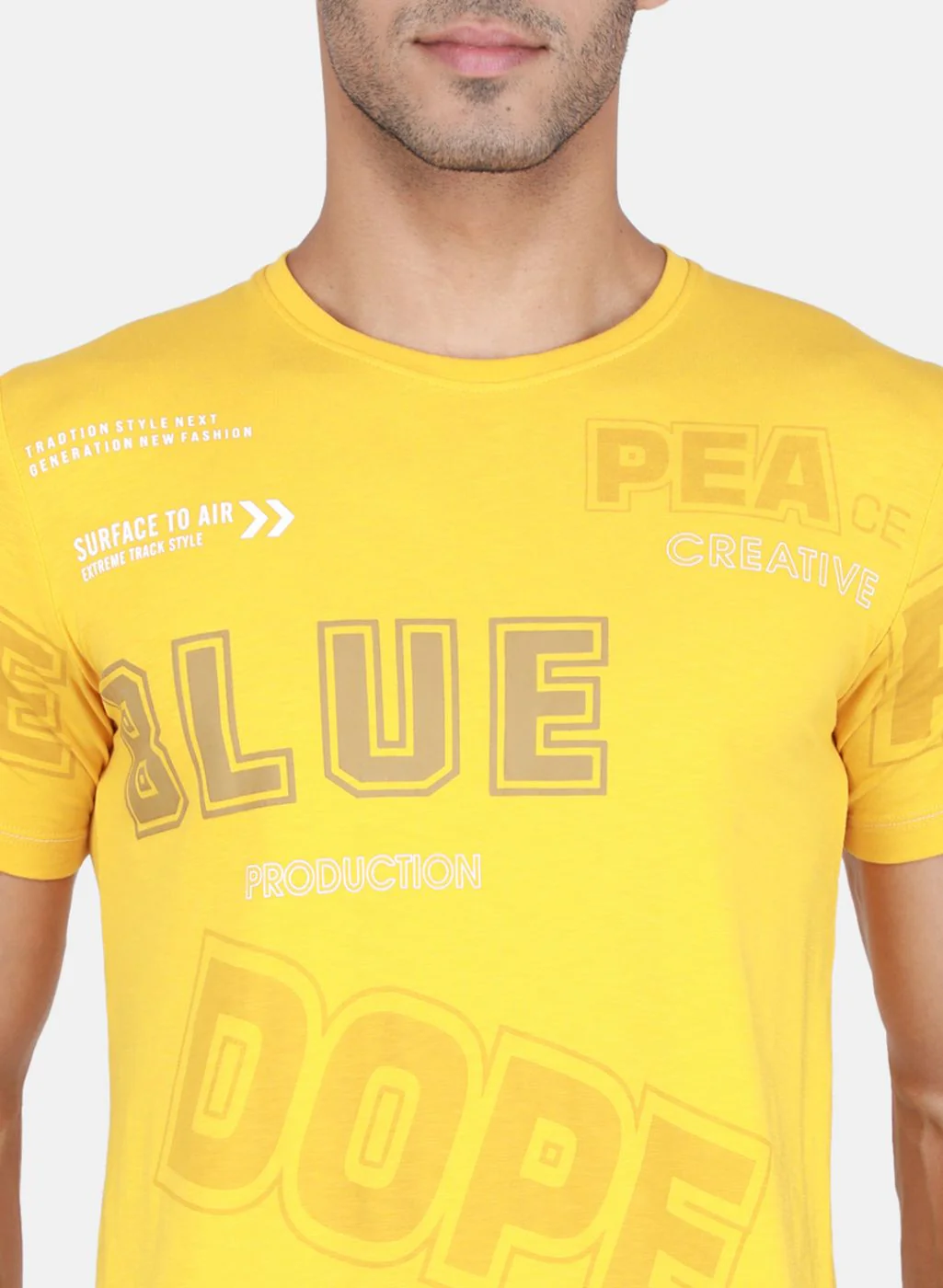 Men Mustard Printed T-Shirt - Image 5