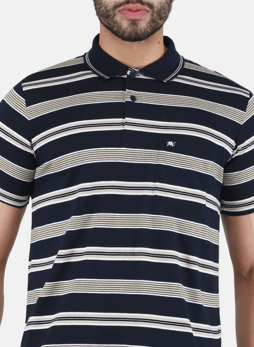 Men NAvy Blue Printed T-Shirt - Image 5