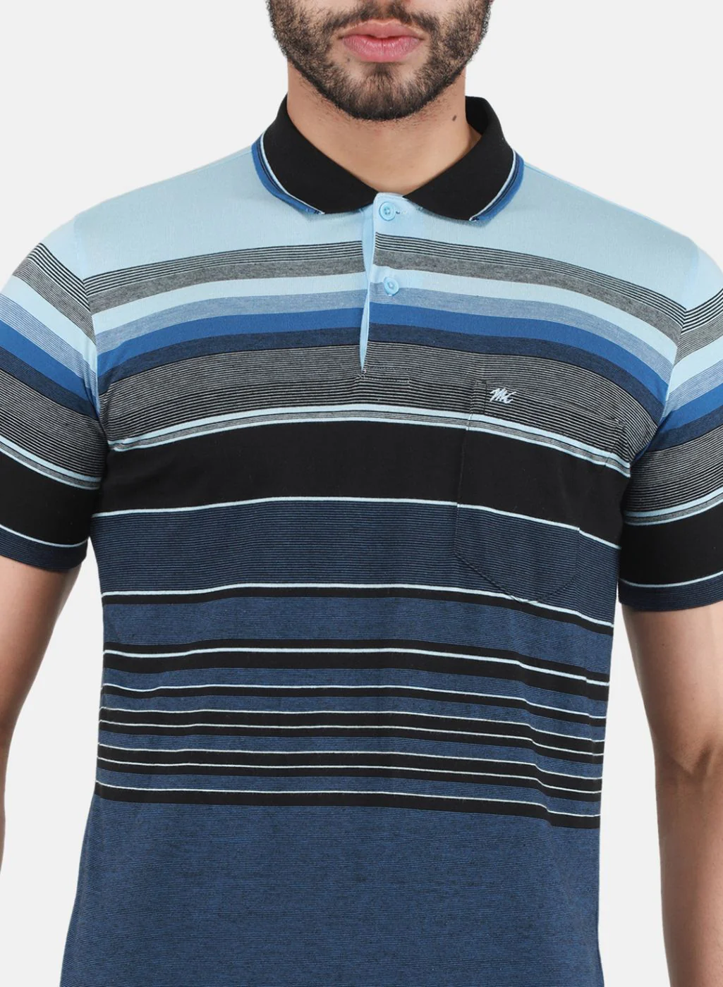 Men NAvy Blue Printed T-Shirt - Image 5