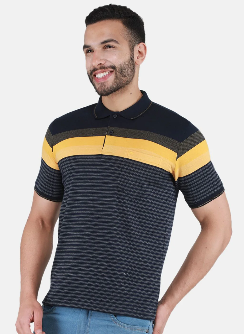 Men NAvy Blue Printed T-Shirt - Image 2