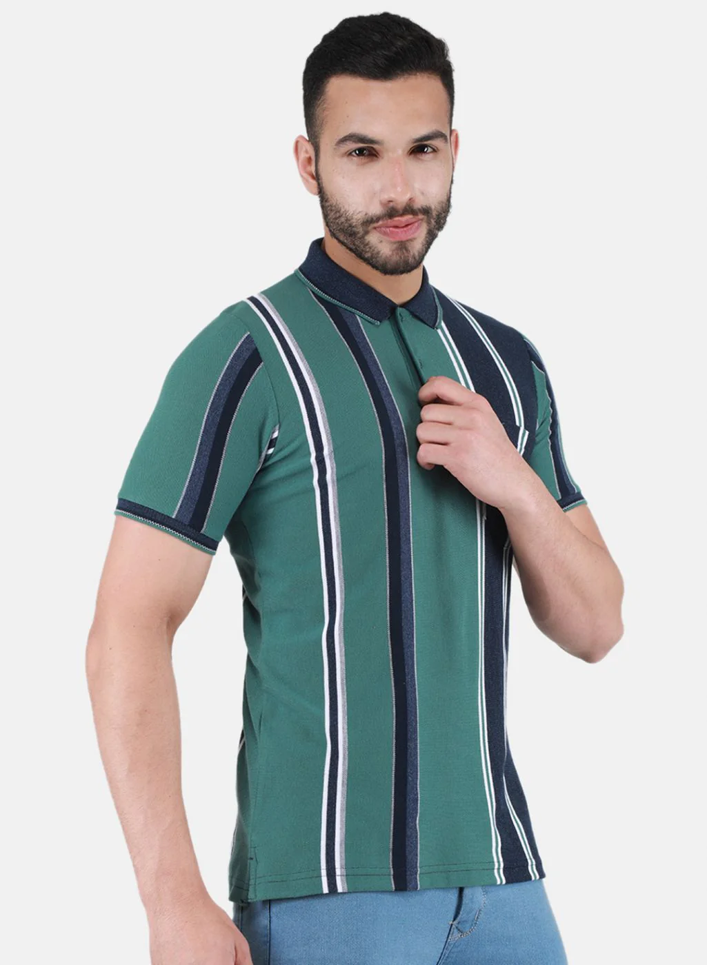 Men NAvy Blue Printed T-Shirt - Image 6