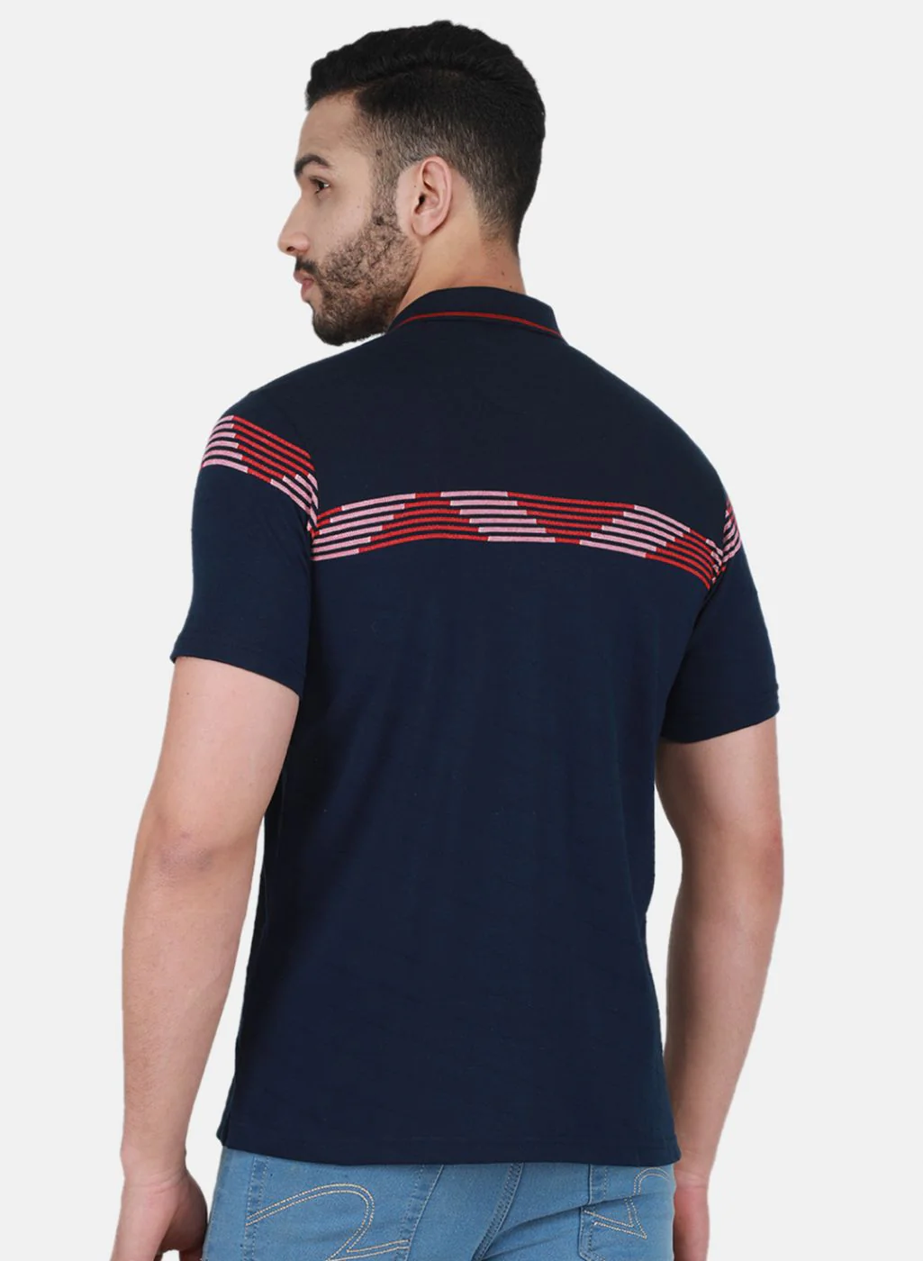 Men NAvy Blue Printed T-Shirt - Image 3