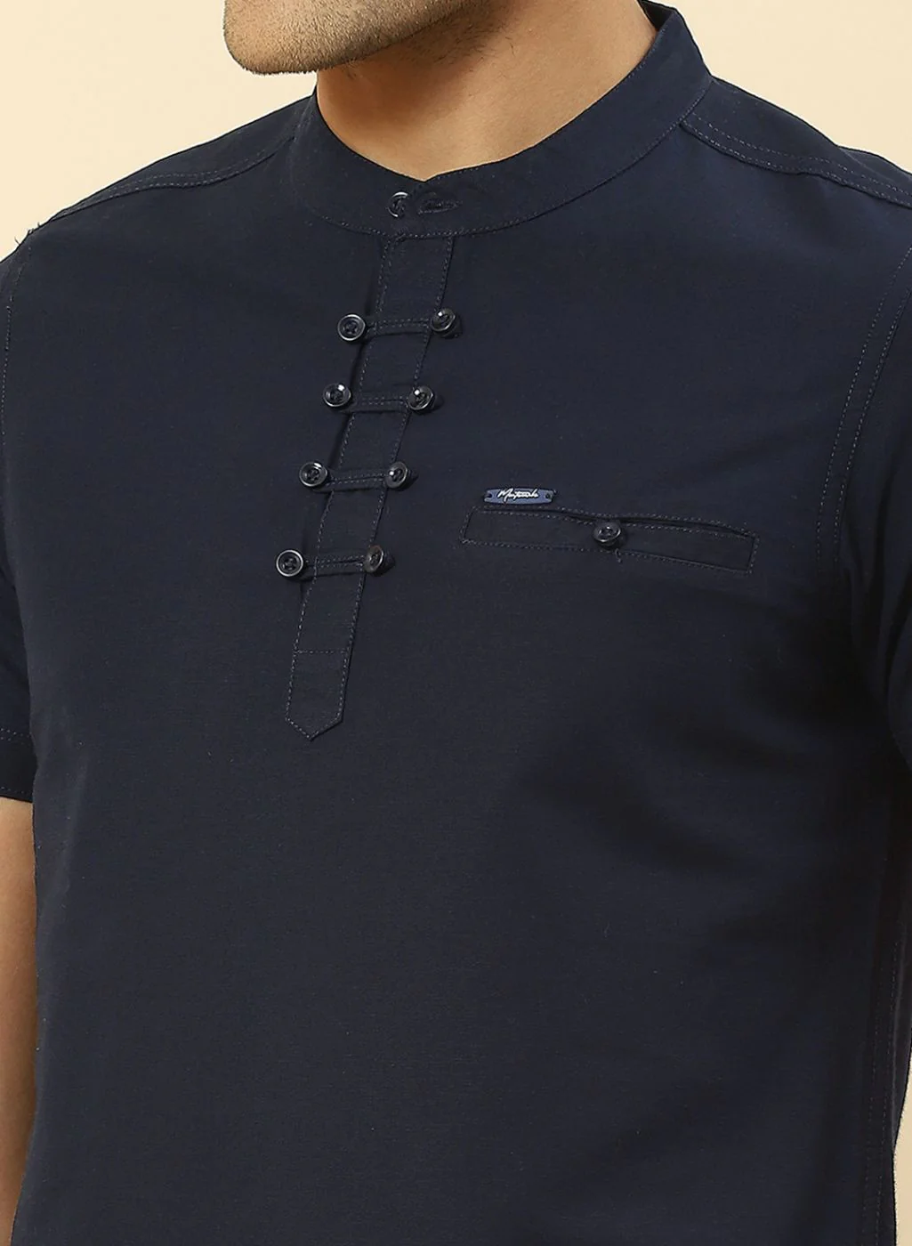Men NAvy Blue Printed T-Shirt - Image 6