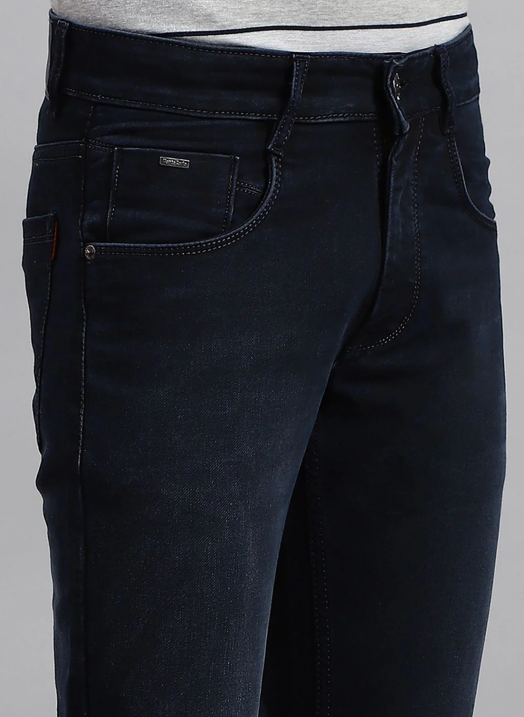 Men NAvy Blue Skinny Fit Denim - Image 6