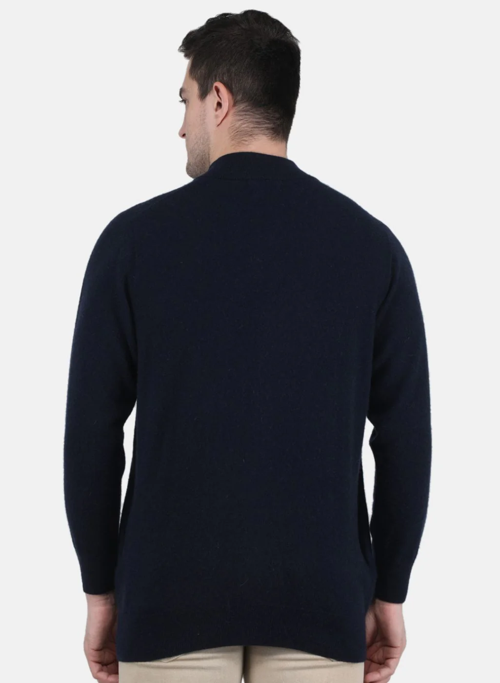 Men NAvy Blue Solid Pullover - Image 3