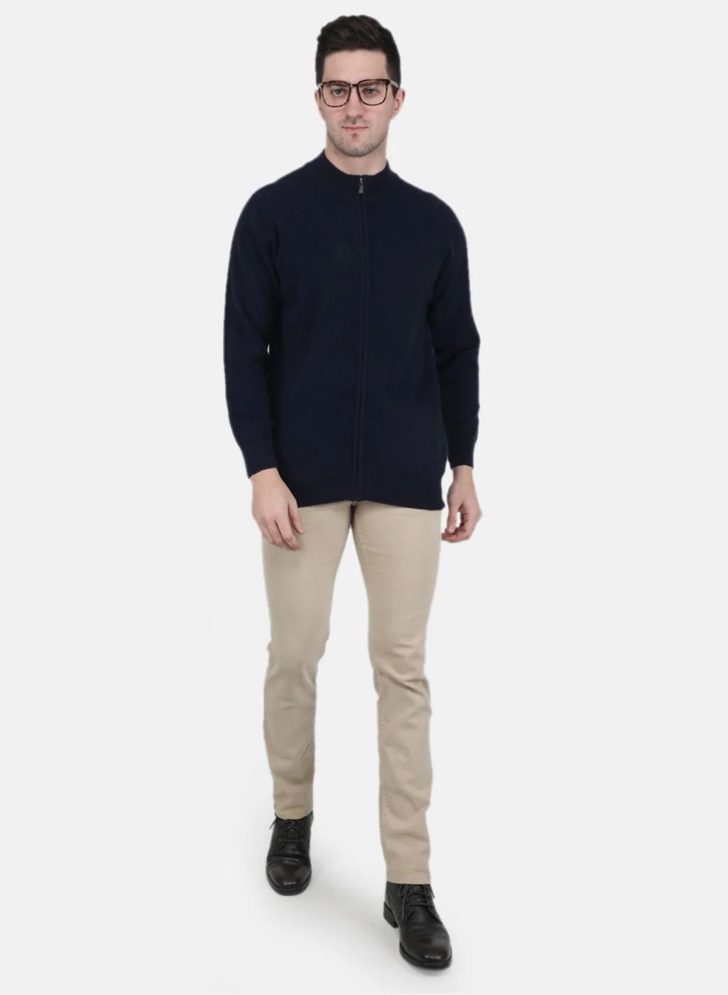 Men NAvy Blue Solid Pullover - Image 4