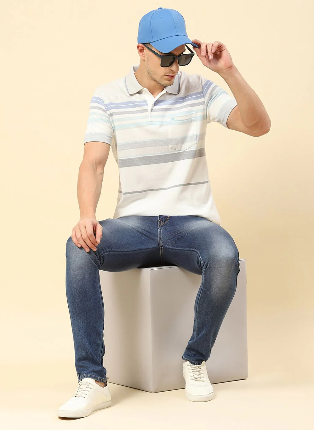 Men Off White Stripe T-Shirt - Image 5