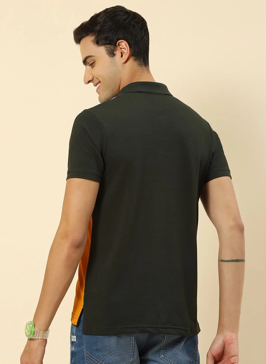 Men Olive Printed T-Shirt - Image 4