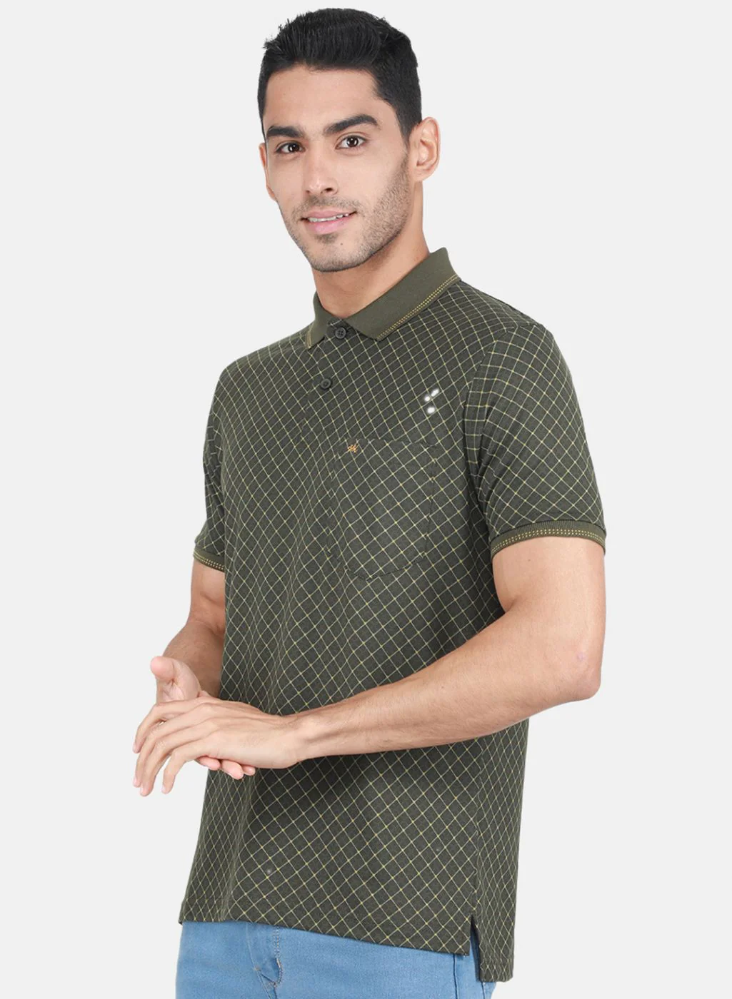 Men Olive Printed T-Shirt - Image 2
