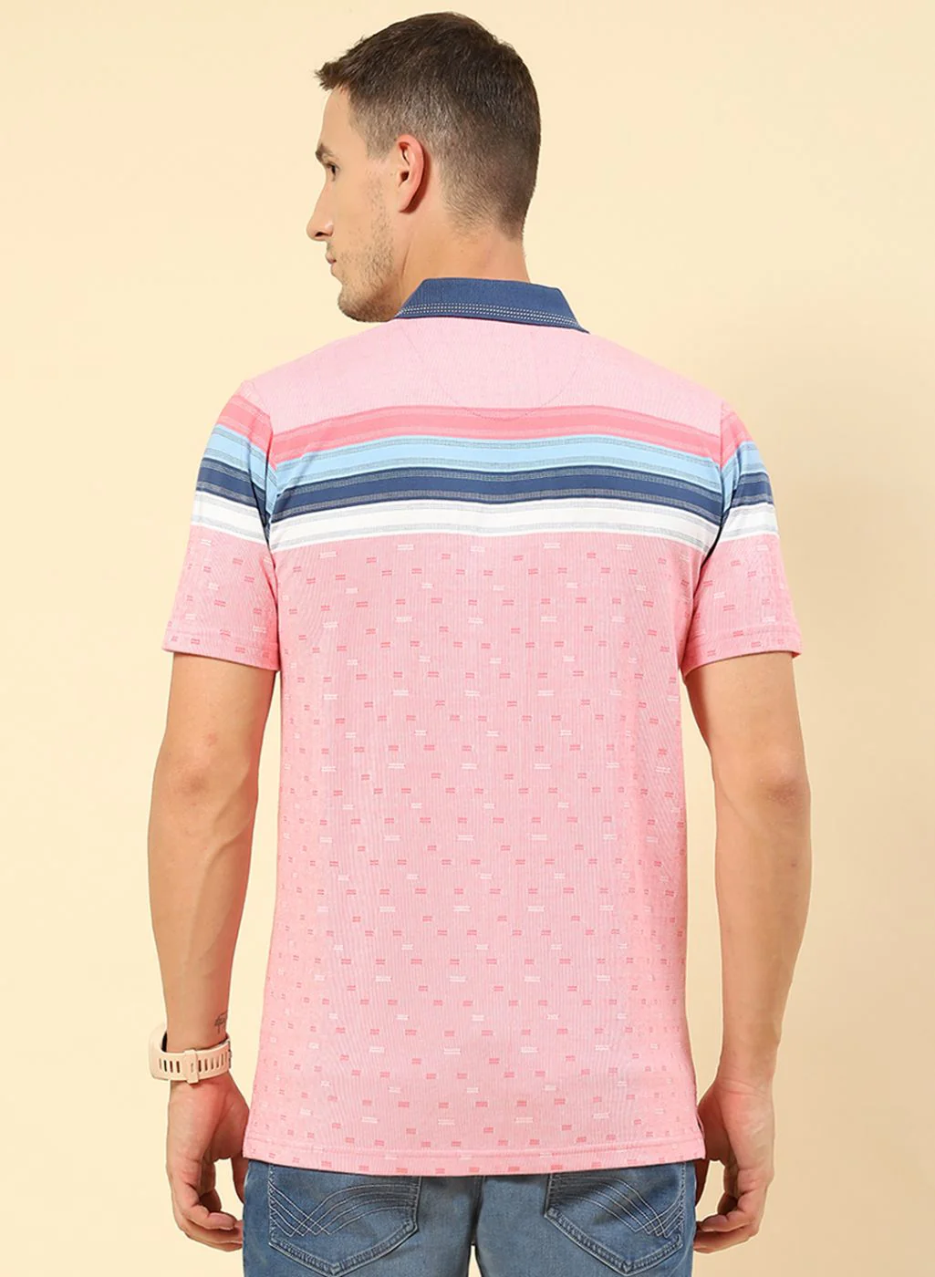 Men Pink Printed T-Shirt - Image 4