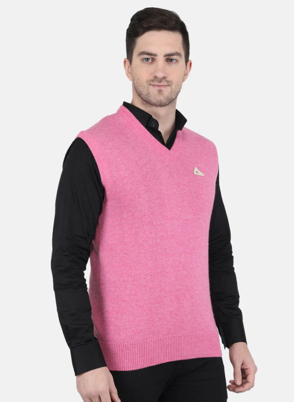 Men Pink Solid Sweater - Image 6