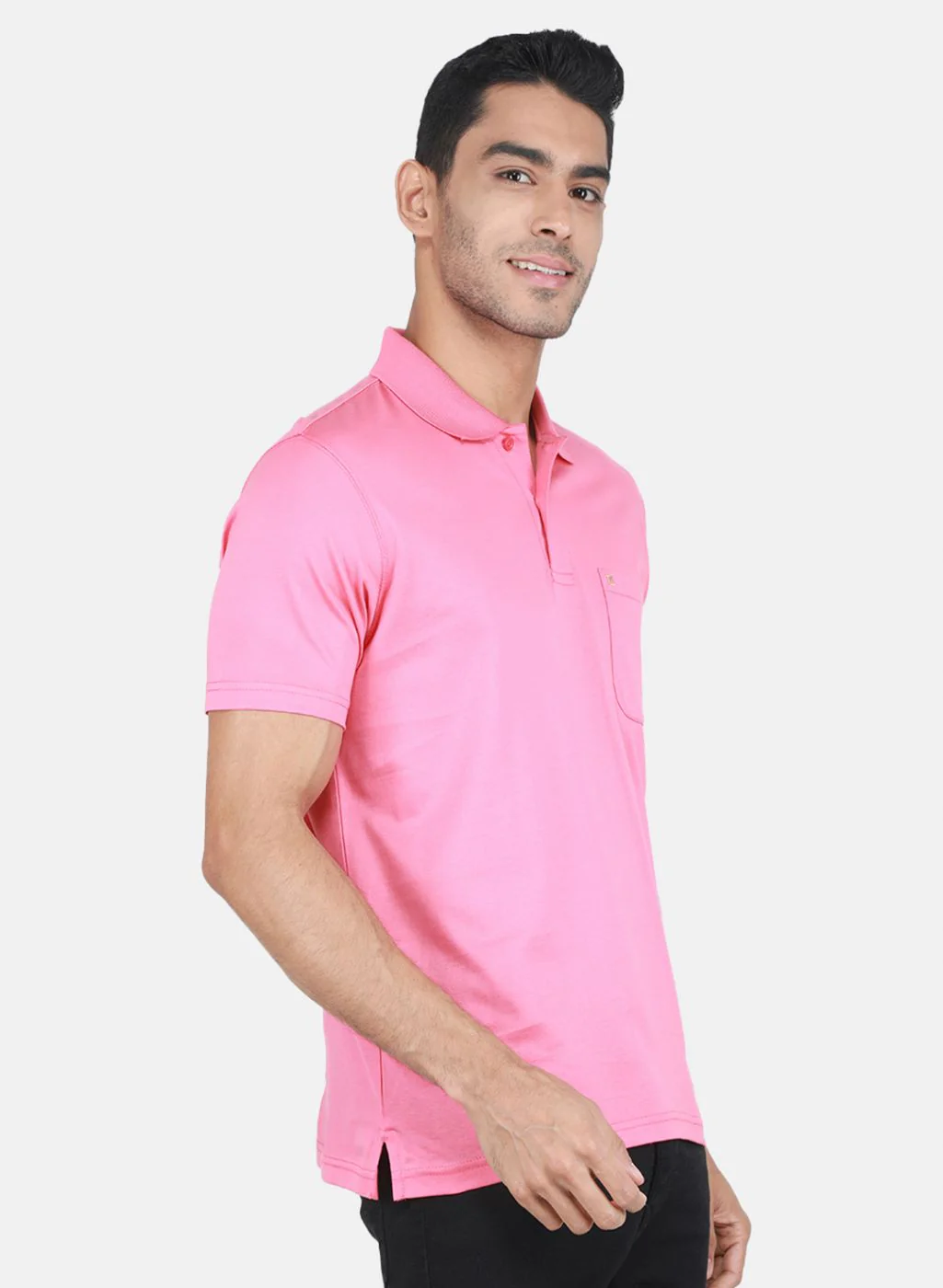 Men Pink Solid T-Shirt - Image 6