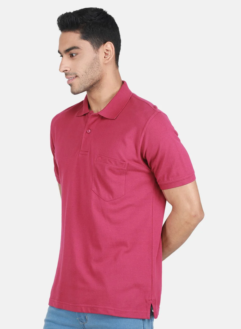 Men Pink Solid T-Shirt - Image 2