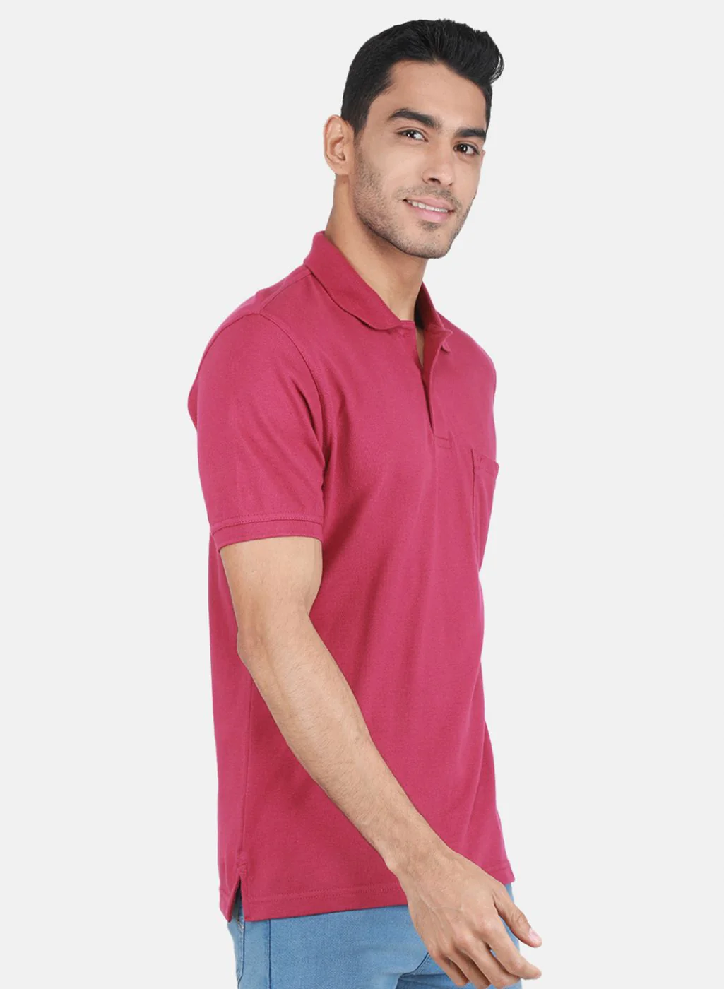 Men Pink Solid T-Shirt - Image 6