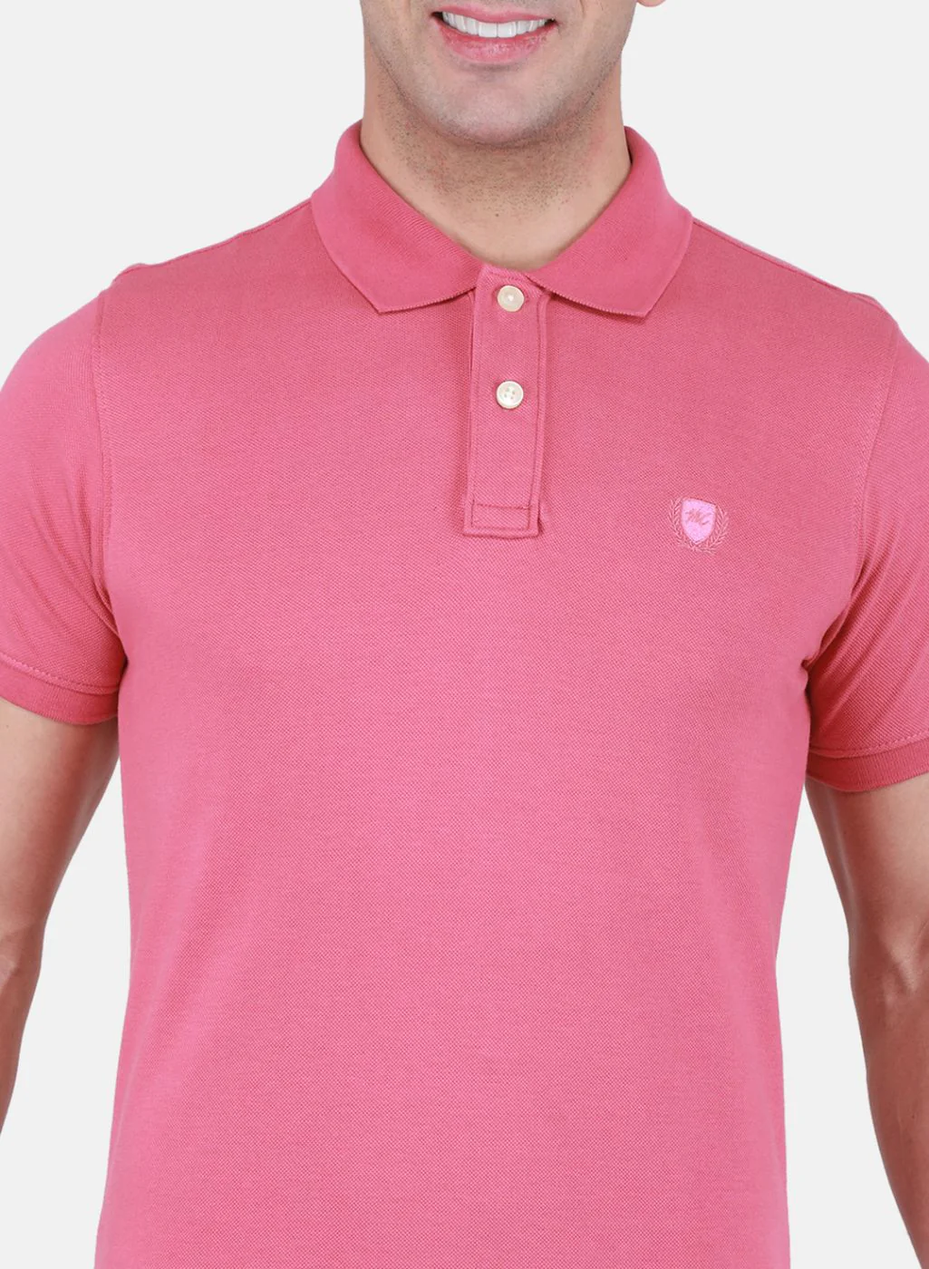 Men Pink Solid T-Shirt - Image 5