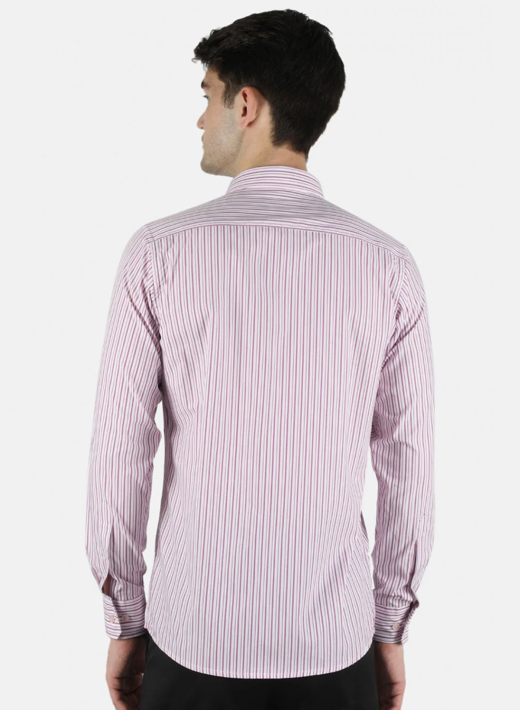 Men Pink Stripe Shirt - Image 3