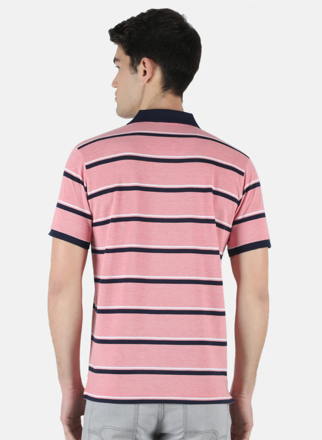 Men Pink Stripe T-Shirt - Image 2
